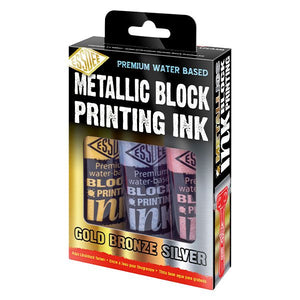 Metallic Block Printing Ink Set x3 100ml Tubes