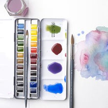 Load image into Gallery viewer, W&N Cotman Water Colours Metal Sketchers Box - 24 Half Pans