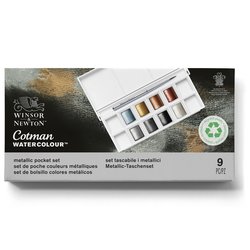 Cotman Metallic Pocket Water Colour Collection 6 x Half Pan Set