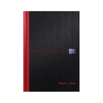 Black n Red A4 Casebound Hard Cover Notebook Smart Ruled 96 Pages