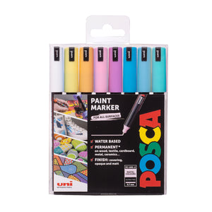 Pastel Posca Pens Ultra Fine 1MR Set of 8