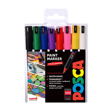Posca Pens Ultra Fine 1MR Set of 8 standard colours