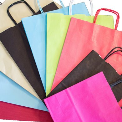 Twisted Handle Kraft Paper Bags Coloured 7