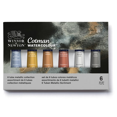 Cotman Metallic Water Colour Collection 6 x 8ml Tube Set