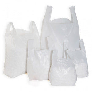 White 23" Bio Degradable Vest Carrier Bags