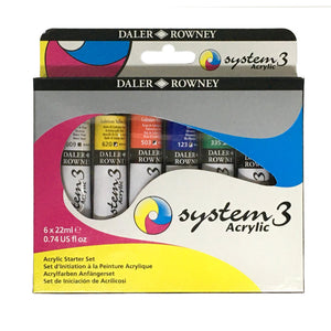 System 3 Acrylic Starter Set 6x22ml Tubes