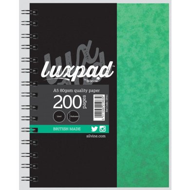 Silvine Luxpad Hardback Wirebound Notebook A5