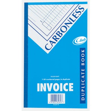 Carbonless Duplicate Invoice Book 210x126mm