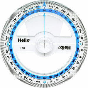 Helix 10cm 360° Protractor Clear