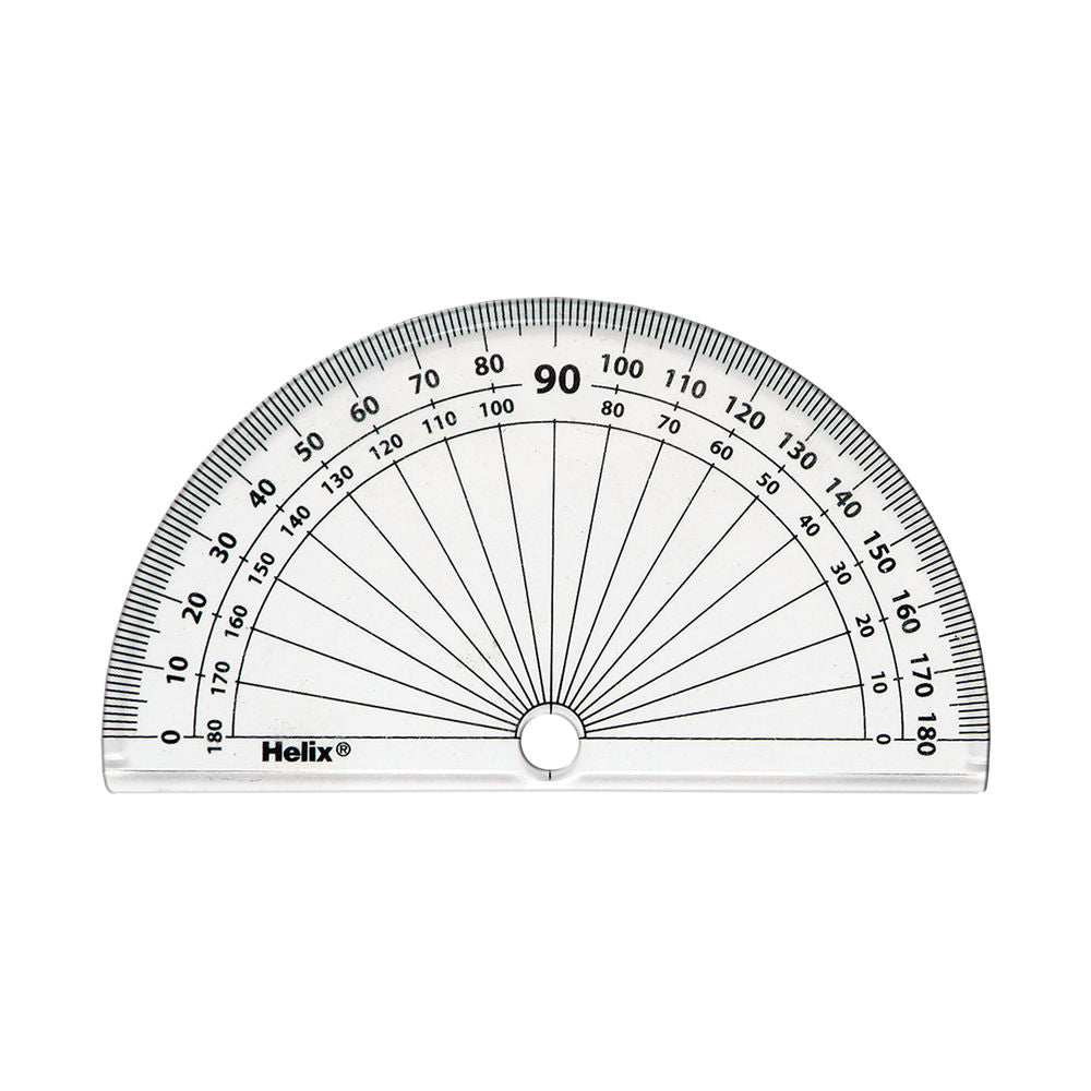 Helix 10cm 180° Protractor Clear