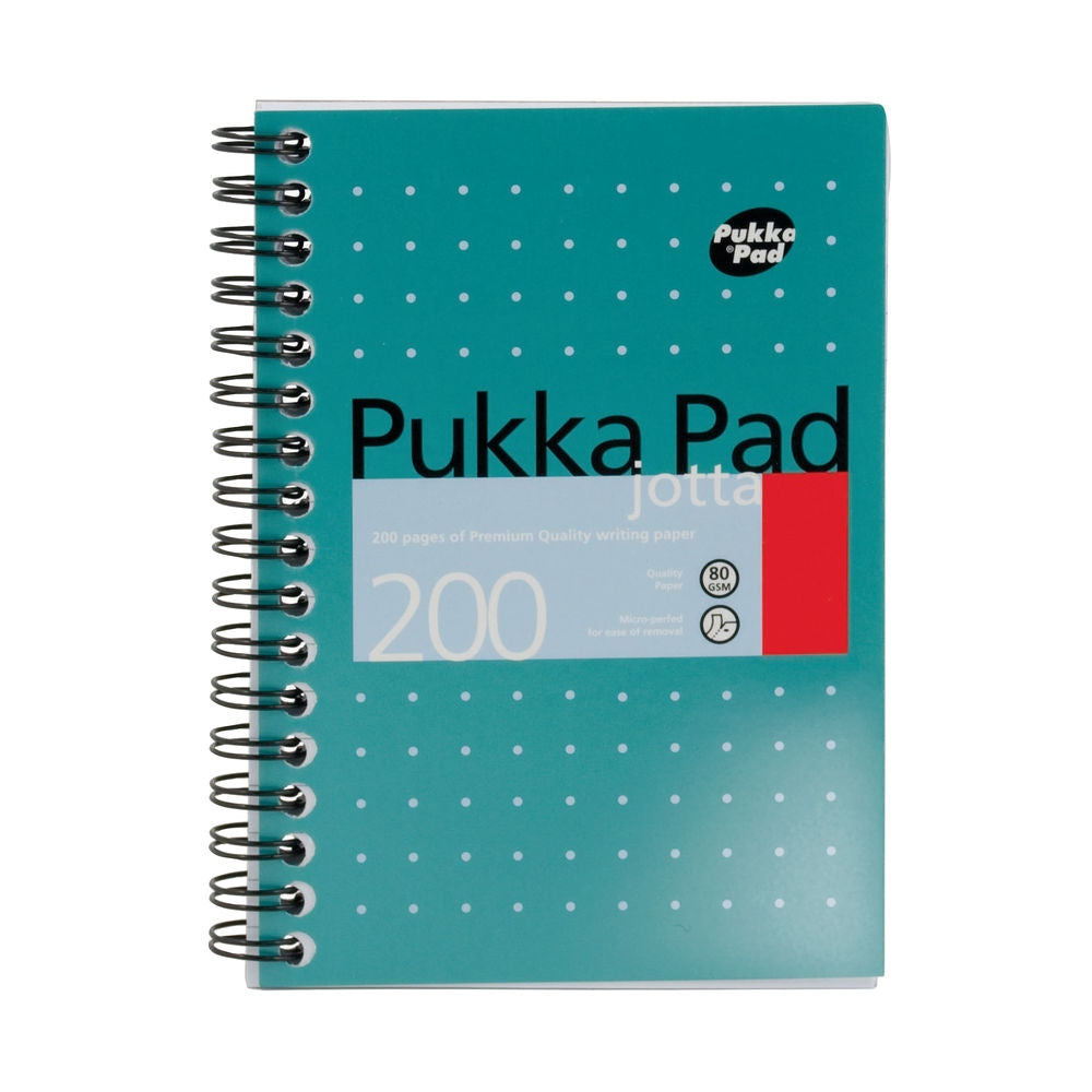 Pukka Pad Ruled Wirebound Mettalic Jotta Notepad 200 Pages A6