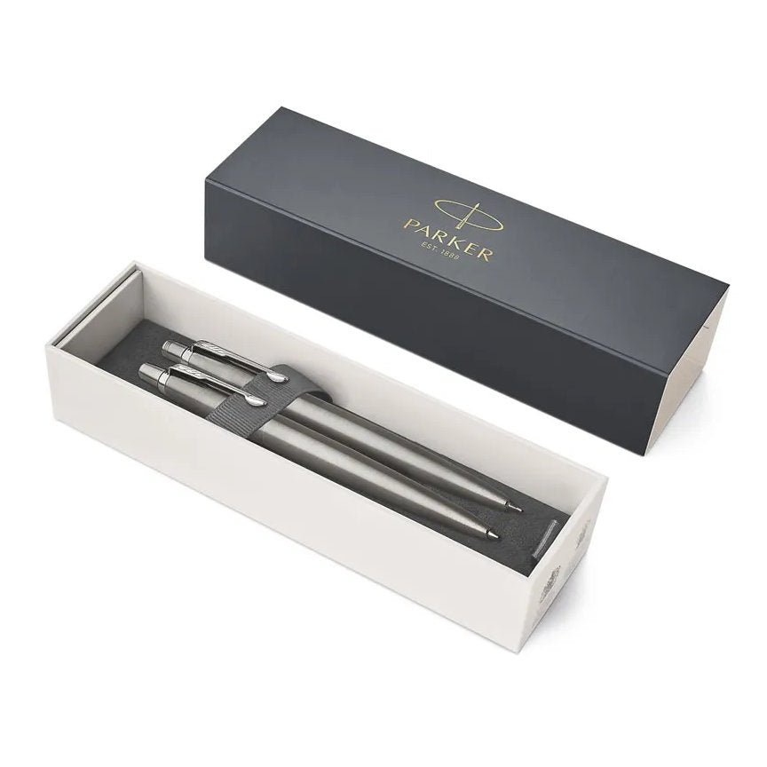 Parker Jotter Stainless Steel Chrome Trim Pen & Pencil Set