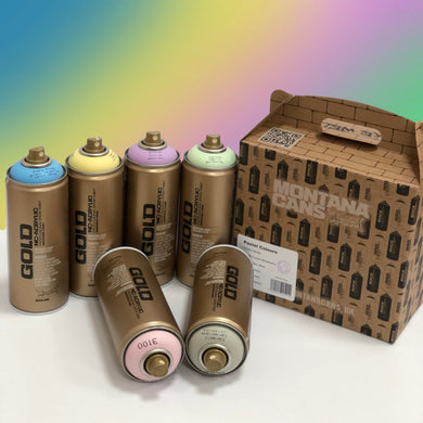MontanaGOLD Acrylic Spray Paint 400ml Box Set of 6 Pastel Colours