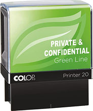 Load image into Gallery viewer, COLOP Green Line Word Stamp PRIVATE &amp; CONFIDENTIAL Red (Impressions size: 38 x 14mm)