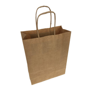 Twisted Handle Kraft Paper Bags Brown/White 10"x12"
