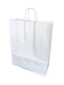 Twisted Handle Kraft Paper Bags Brown/White 12"x17"