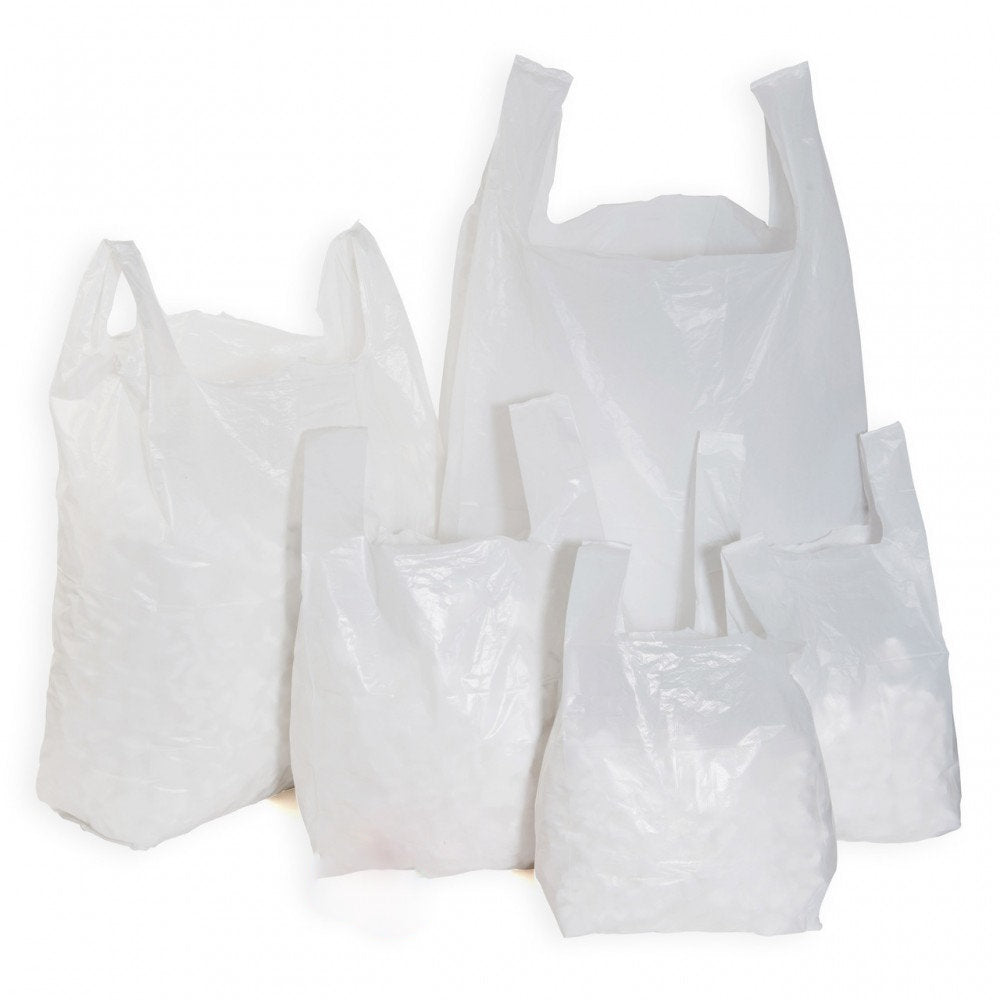 Large White Vest Carrier Bags