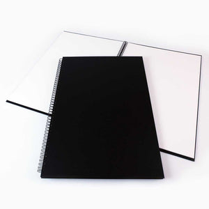 A2 Portrait Black Cloth Hardbacked Sketchbook (Wire-o) 92 pages, 140gsm