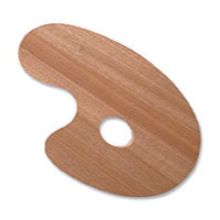 Wooden Oval Hook Shape Palette  8" x 12"
