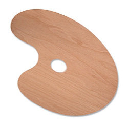 Wooden Oval Hook Shape Palette  16"x12"